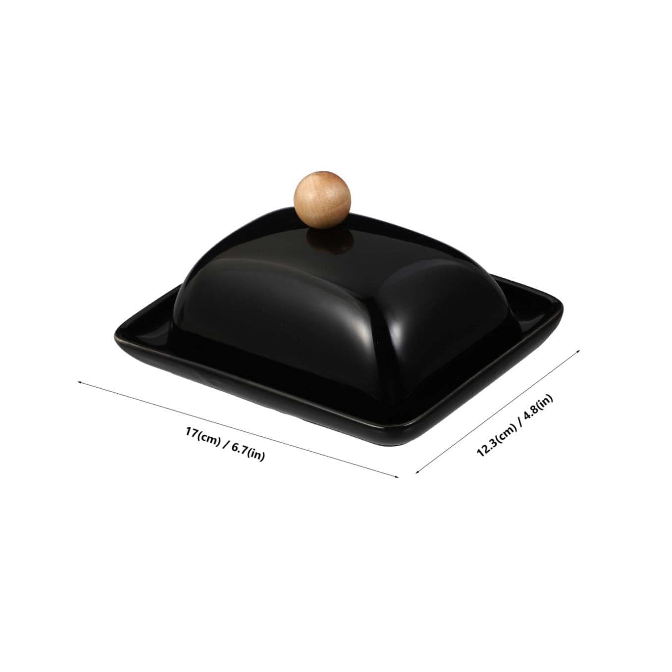 Beurrier Design Simple en Céramique Noir avec Couvercle