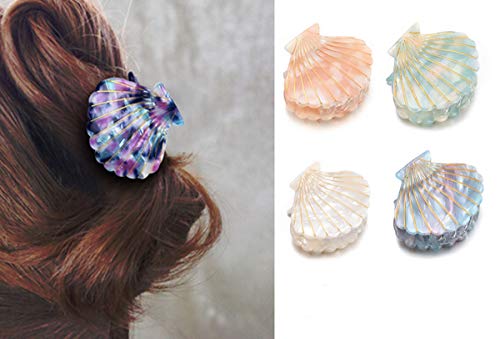 Pinza para cabello con diseño mármol en resina blanco miniatura 3