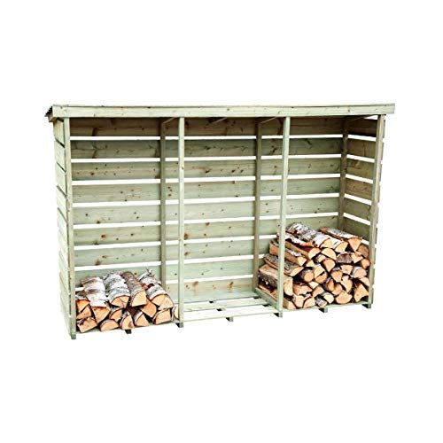 Charles Bentley FSC Certified, Triple Log Store, Garden, Wooden Log Store, Heavy Duty, Firewood...