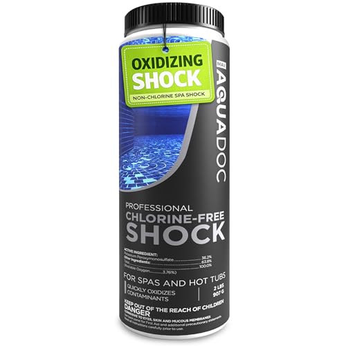 AquaDoc Oxidizing Shock for Hot Tub - 32oz - Oxygen Based Non Chlorine Spa Shock Oxidizer for Hot Tub to Support Bromine and Chlorine Systems - Made in USA