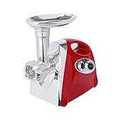 Electric Meat Grinder Meat Mincer & Sausage Stuffer Grinder 2800W Max Sausage Maker with 4 Stainless Steel Grinding Plates, Cutting Blade, Sausage Stuffing Tubes Kubbe Attachments for Home Use&Commercial (Red)