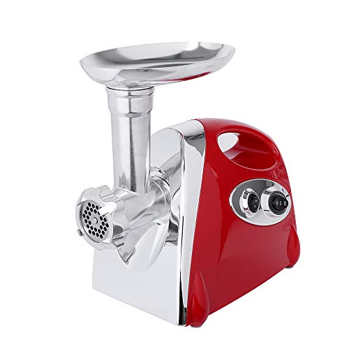 Electric Meat Grinder Meat Mincer & Sausage Stuffer Grinder 2800W Max Sausage Maker with 4 Stainless Steel Grinding Plates, Cutting Blade, Sausage Stuffing Tubes Kubbe Attachments for Home Use&Commercial (Red)
