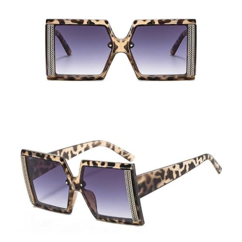 Lunettes de soleil carrées de luxe monture oversize noire haute finition chic