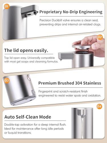Automatic Liquid Soap Dispenser Touchless Stainless Steel Hand Auto Touch Electric - image 7