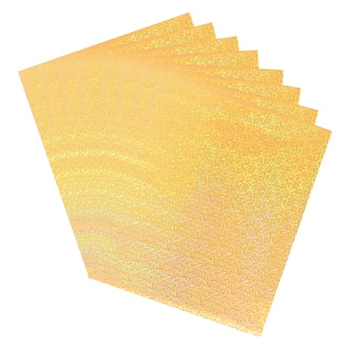 QUARKZMAN 50 Hojas De Transferencia De Foil Reactivo Al Tóner, Hojas De Transferencia Deco Foil 8.5"x11" A4 Papel Foil , Puntos Dorados