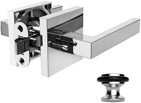 Avalon 0560 - Modern Door Handle Lever Set (Privacy/Passage) in Polished Chrome Finish (with Door Stopper)