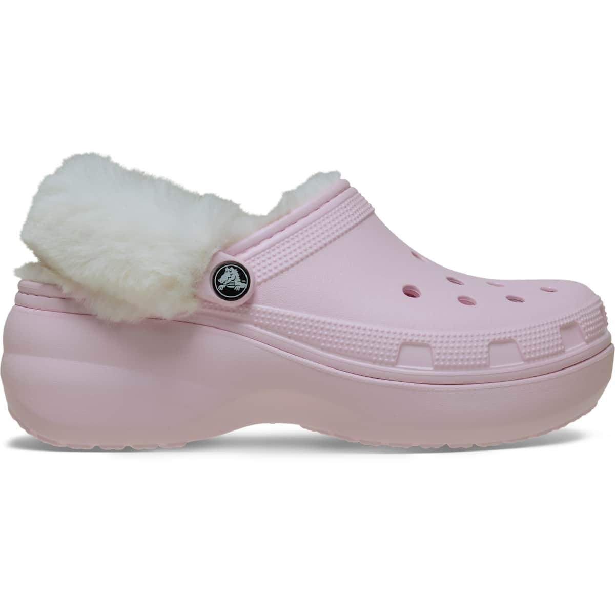Crocs Classic Platform Fuzz Lined Clog 34-35 EU Pink Milk
