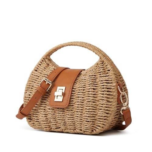 Handmade Straw Woven Bag Beach Clutch Purses Women Vacation Shell Shoulder Crossbody Summer Dumpling Handbag Basket Tote2