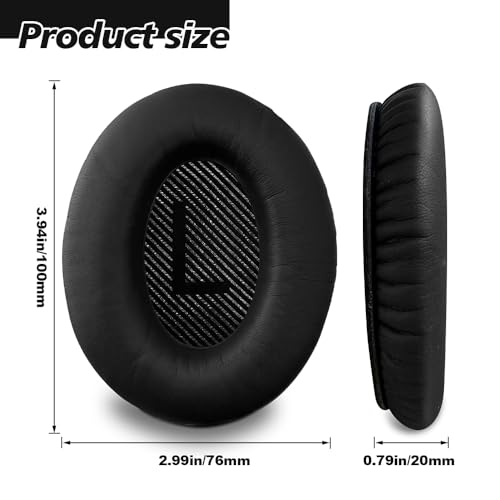 Replacement Earpads Cushions Ear Pads Earmuffs for Bose Quiet Comfort 35 QC35 35 II Headphone Headset with Softer Leather Protein Leather Noise Isolation miniatura 2