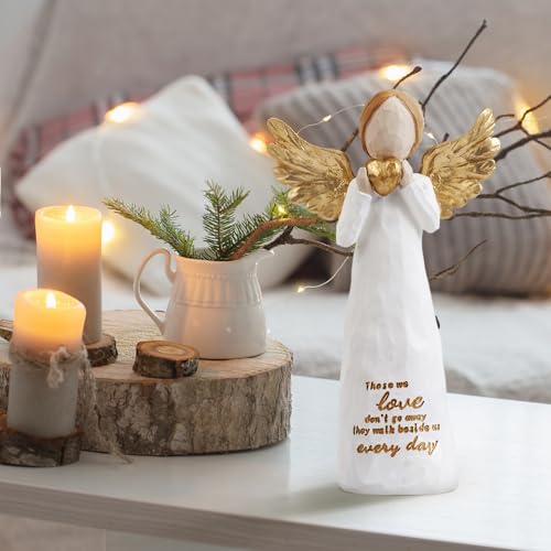 Figura Ángel Guardián Blanca 5.12 pulg Resina Pintada a mano miniatura 6