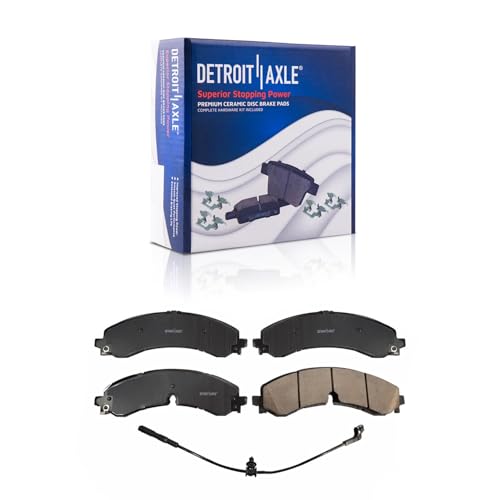 Image of Detroit Axle - Rear Brake Kit for 2020-2024 Chevrolet GMC Silverado Sierra 2500 3500 HD Drilled and Slotted Disc Brake Rotors Ceramic Brakes Pads Replacement : 14.17 inch inch Rotor