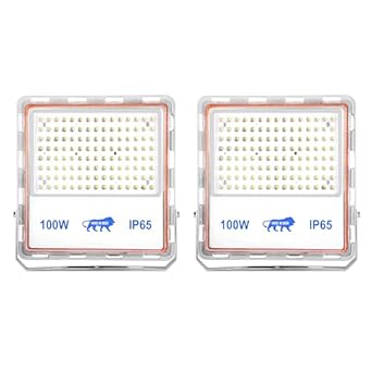 Gesto 100W Lens Flood Light ? Ip66 Waterproof Led Lights with 120 Wide Beam | Halogen Light,Focus Light for Yard,Showroom,Shop, Factory,Garden,Temple,Tent, Warehouse,Playground (Cool White)-Pack of 2