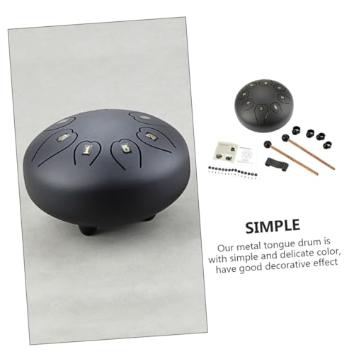Tambor de lengua metálico Abaodam negro grande para principiantes miniatura 4