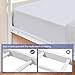 Yaheetech Metallbett 90 x 190 cm Minimalistischer Bettrahmen mit Kopfteil Gästebett mit Lattenrost für Schlafzimmer Gästezimmer 32cm Höhe unter dem Bett Weiß