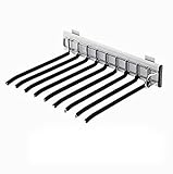 ★ Material：Sliding pants rack is made of high-quality aluminum alloy, which is durable, sturdy, non-slip and rust-proof, bearing 30kg/66lbs, strong bearing capacity and long service life.