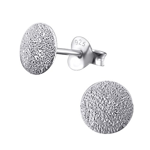 Preisvergleich Produktbild Laimons Damen-Ohrstecker Scheibe Platte gebürstet Sterling Silber 925