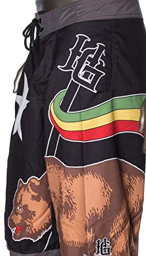 Homiegear Board Shorts - California Style - 13" Length (4X (51-55), California)4