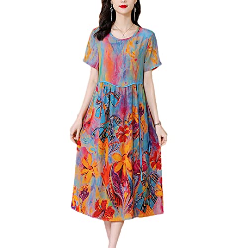 Robe midi en soie imprimé fleuri idéale pour l'été