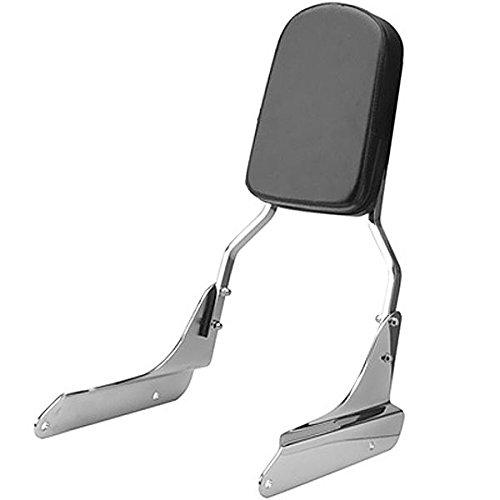 Krator Chrome Backrest Sissy Bar with Leather Pad Compatible with 1998-2007 Honda Shadow VLX 600 Back Rest Seat Metric Cruisers Motorcycle