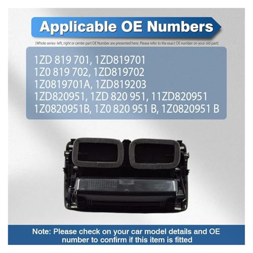 Salida de aire para Skoda Octavia 2004-2014 frontal y central LHD 4