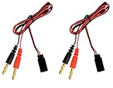 Apex RC Products JR Style Receiver Plug - 4mm Banana Plug Charge Lead - 2 Pack #1421