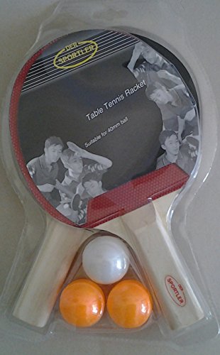 Der Sportler Tischtennis-Set 2 Schläger mit 3 Bällen