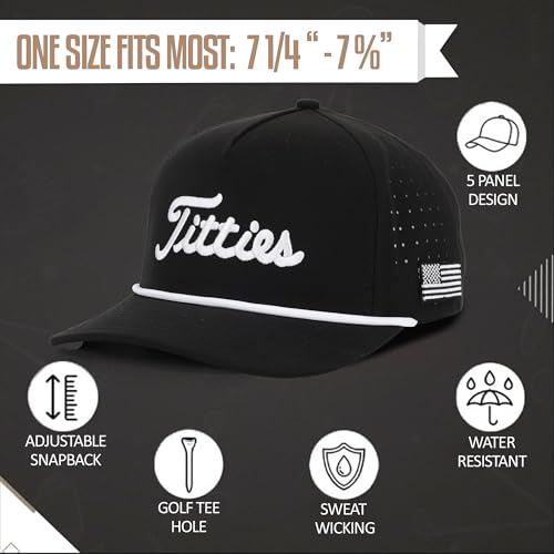 Image of Curves & Clubs Titties Golf Hat - Funny Golf Hat, Titties Hat - Funny American Hat - One-Size-Fits-All - Men's Gifts