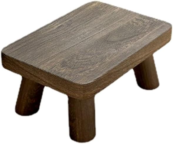 Chestnut brand short stool wooden stool, solid wood stool, small short stool, shoe changing stool, solid wood stool, short stool, bench, adult portable heavy stool, (brown)