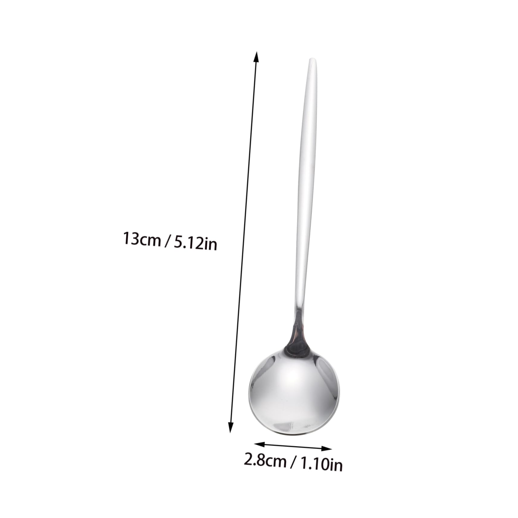 Cabilock 6Pcs Stainless Steel Food Spoons Ergonomic Handle Easy to Clean for Soup and Tea for Hotels and Home Use