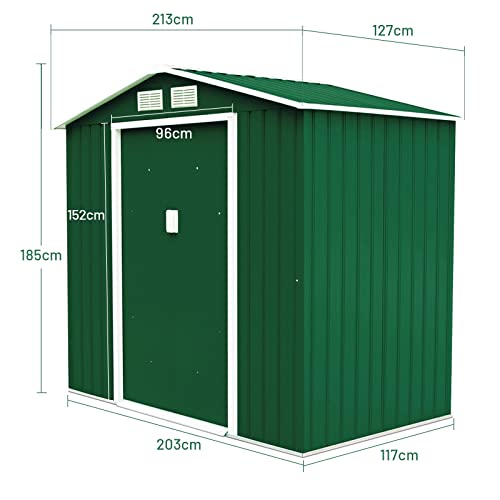 GYMAX Gartenhaus Metall, Garten Schuppen mit geräumigem Stauraum, wetterbeständiger Geräteschuppen, Gerätehaus mit… – Bild 6