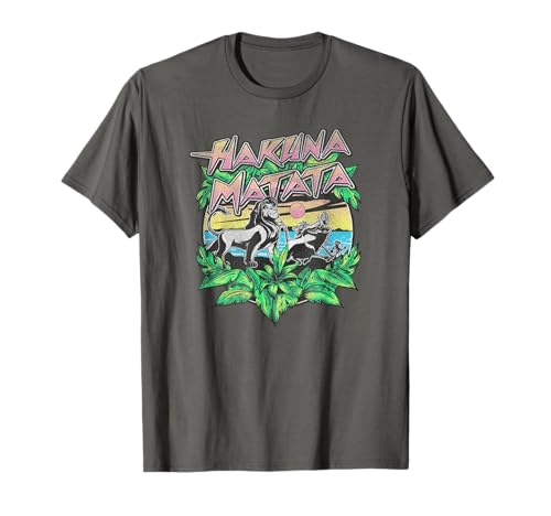 T-shirt Lion King Hakuna Matata col rond imprimé feuillage pour homme et femme