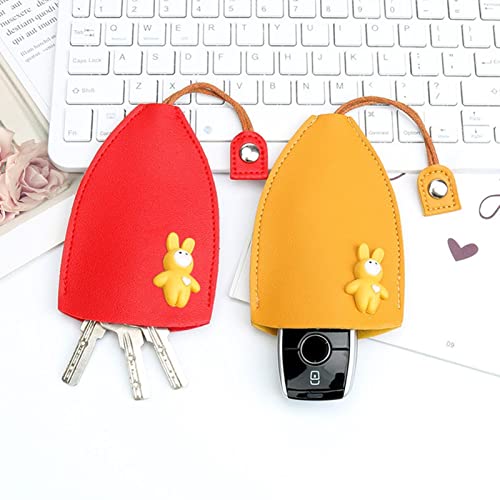 4 Pcs Leather Car Key Case Cover, Cute Creative Pull Out Key Sleeve Key R Ing Holder Handmade Key Case Cover Key Protector #TOP3