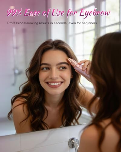 Image of Facial Hair Removal Machine for Women, 2-in-1 Eyebrow Trimmer and Facial Hair Remover, Painless Rechargeable Hair Removal for Sensitive Face Skin, Pink