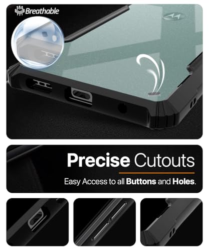 Image of WOW IMAGINE Shock Proof Clear Back Case Mobile Cover for Motorola Moto Edge 70 Fusion 5G (Hard | Hybrid PC + TPU | Full Armour Device & Camera Protection | Black)