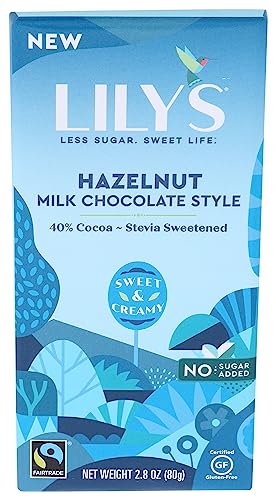 Lily's Sweets, Hazelnut Milk Chocolate Bar, 2.8 Ounce #TOP24