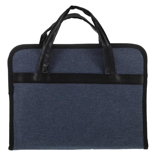 Maletín de negocios elegante en tela Oxford azul con asa reforzada