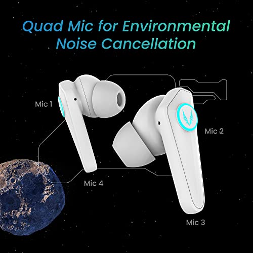 Image of TAGG Rogue 500GT Gaming True Wireless in Ear Earbuds | 42ms Ultra Low Latency | 9 Pulse Lighting Modes, 4 Mics ENC | Type-C Fast Charge | in-Built Gaming Mode & BassX Mode | White