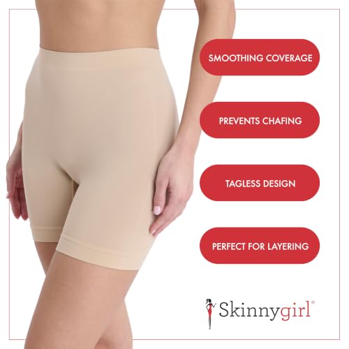 Image of Skinnygirl Women's Mid-Length Seamless Slip Shorts, Multipack