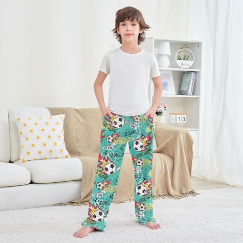 Boys' Pants Football Grunge Urban Pattern Long Bottoms Jogger Pants Elastic Waist Trousers with Pockets S-XL3