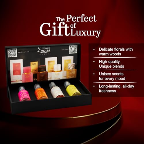 Image of Creation Lamis Prive Women Eau De Parfum Gift Set 4x20ml | Jasmine Joy, Rose Augusta, Vanilla Divin, Sandal Intense | Long-Lasting Amber, Floral, Woody, and Tuberose Notes