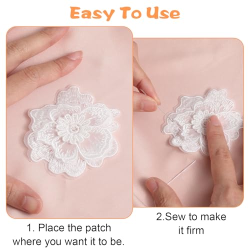 Lloussak 599326_1_HJFHVC6U 15 Pcs Flower Embroidery Patch, Lace Appliqué Diy Craft Patches For Decoration, Flower Lace Appliques Patches Sew thumb #3