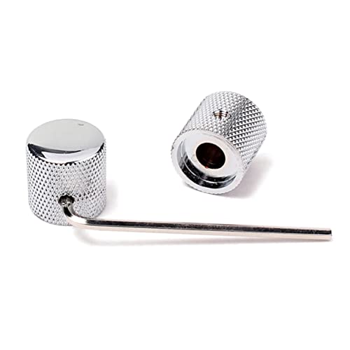FUNOMOCYA Guitar Control Knob Set 3pcs Chrome Volume Tone Bass Knobs Fits Guitar Parts Gd105a