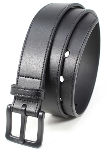 BC Belts Men's Metal Free Full Grain Leather Belt - Hypoallergenic No Nickel and TSA Approved
