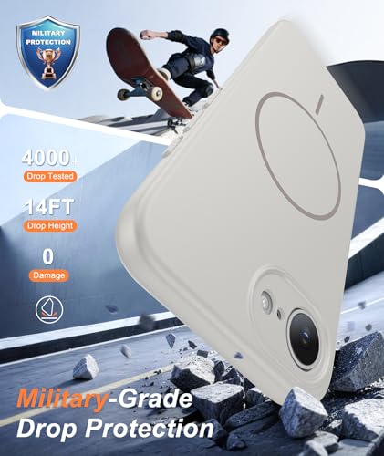 Image of FNTCASE for iPhone 17e & iPhone 16e Case: [Compatible with Magsafe] Solid Matte Magnetic Phone Cover with [Full Camera Protection] [Screen Protector] Military Grade Shockproof Protective, White
