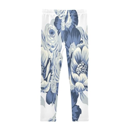 Bolaz Toddler Girls Leggings Printed Yoga Pants Leggings Blue Peony for Kids2