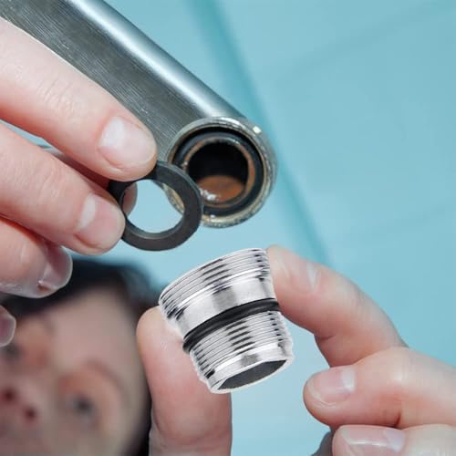 BlueXP 2 Stück Wasserhahn-Adapter M18-M22 Aussengewinde Wasserhahn Metall Wasserhahnadapter mit Gummidichtung für Badezimmer Küche Wasserreiniger