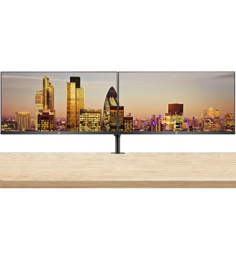 Image of HP Series 5 Pro 27-inch 527pf Full HD (1920 x 1080) LCD IPS Monitor, 2-Pack, DisplayPort, USB Hub Bundled with Desk Mount Dual Monitor Stand
