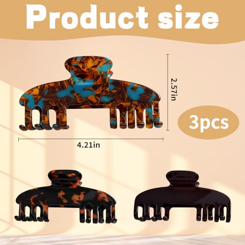 Pinza para cabello Hat Claw Clip, clip para sombrero para mujeres, set de tres pinzas grandes con agarre antideslizante, tamaño 10.5 cm miniatura 2