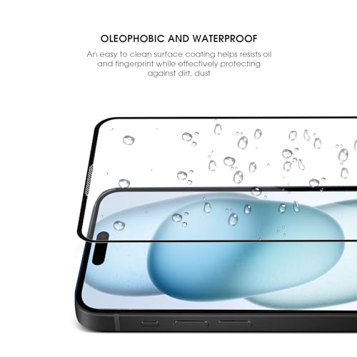 Image of GRIPP Dust-Proof 3D Japanese Tempered Glass Screen Protector for iPhone 15 Plus, iPhone 16 Plus (6.7 inch), Speaker Dust Guard, 3D Curved Edges, Scratch-Resistant, 9H Hardness, Bubble Free