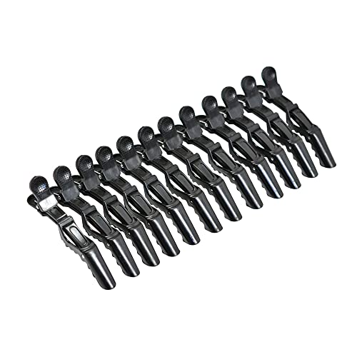 12 pinzas aligator para cabello profesional negras miniatura 6